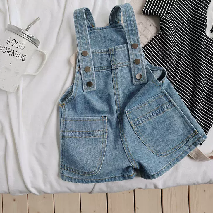 Summer children's fashionable denim suspenders for men and women, shorts, wholesale, 2021 years