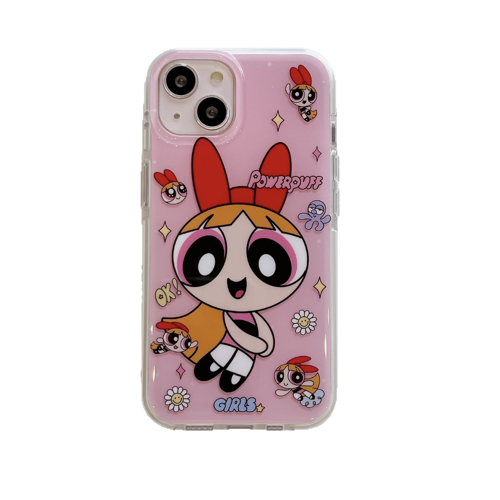 Divertida chica de dibujos animados usando iPhone16ProMax gafas estéreo 15 Apple 14 funda para teléfono 13 nuevo 16