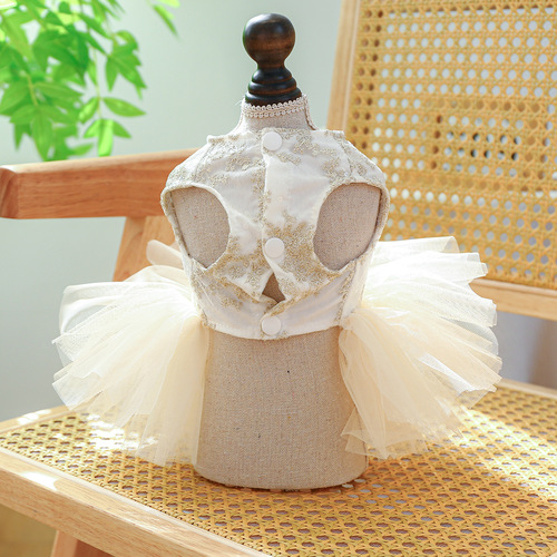 PETCIRCLE pet circle dog cat cat clothing puffy gauze skirt chest and back high-end dress skirt wedding dress collection