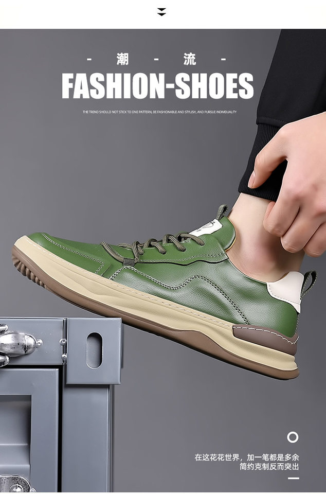 Giày sneaker nam da bò thật mũi tròn, đế bằng chống trượt, thoáng khí, phối đồ dễ dàng — Dép sandal -1 màu trắng, Dép sandal -1 màu đen, Giày bệt màu trắng, Giày bệt màu đen chi tiết 3