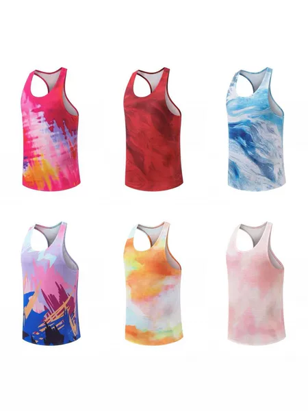 Quick-Drying Breathable Mesh Running Vest for Men and Women, Marathon Training Sports Sleeveless Ice Silk Lightweight Model D2655 Men's