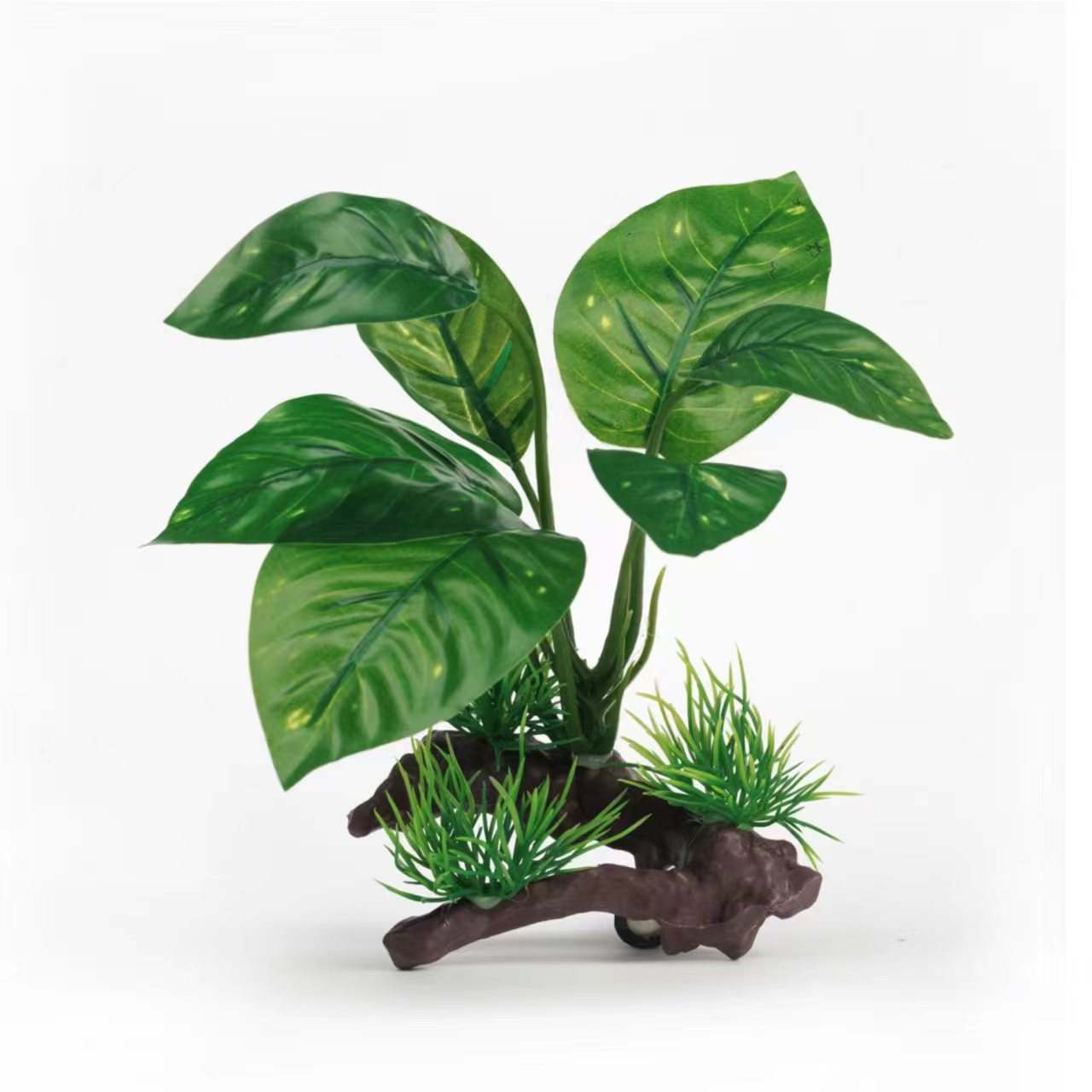 Acuario pecera paisaje agua planta decoración simulación plástico Lotus tela falsa hoja agua planta simulación arena bandeja Decoración