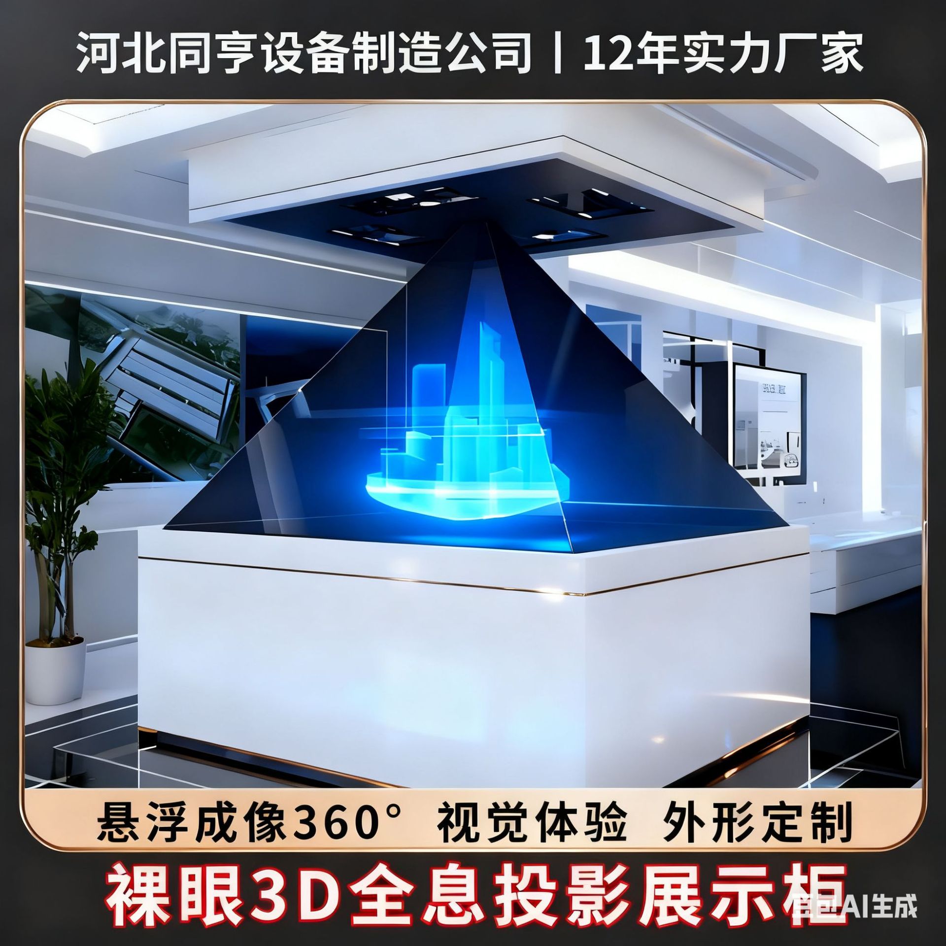 全息投影展示柜裸眼3d显示器多媒体展厅设备全息投影展示柜