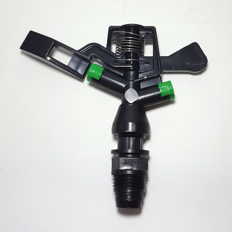 塑料摇臂双喷 360度自动旋转喷头草坪 灌溉喷洒 旋转降温园林喷头