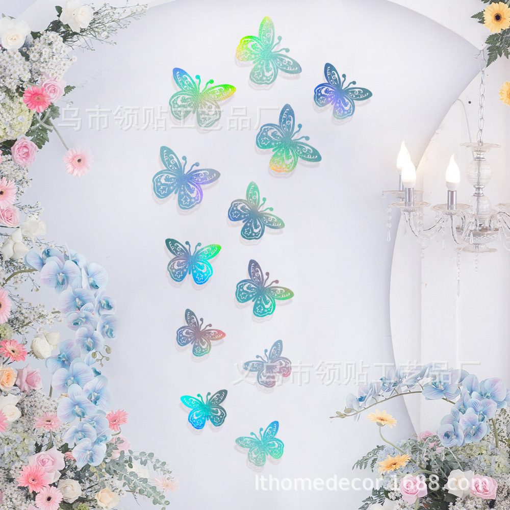 LTHD024 papel hueco mariposa tridimensional mariposa aniversario decoración decorativa decoración de fiesta de cumpleaños