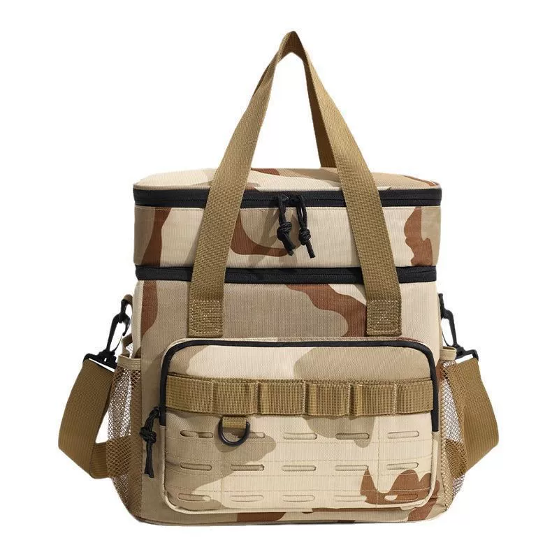 Водонепроницаемая изоляционная сумка, двухслойная сумка для обеда, камуфляжная тактическая сумка для льда, утолщенная сумка для охлаждения, мужская уличная сумка для хранения с рисом