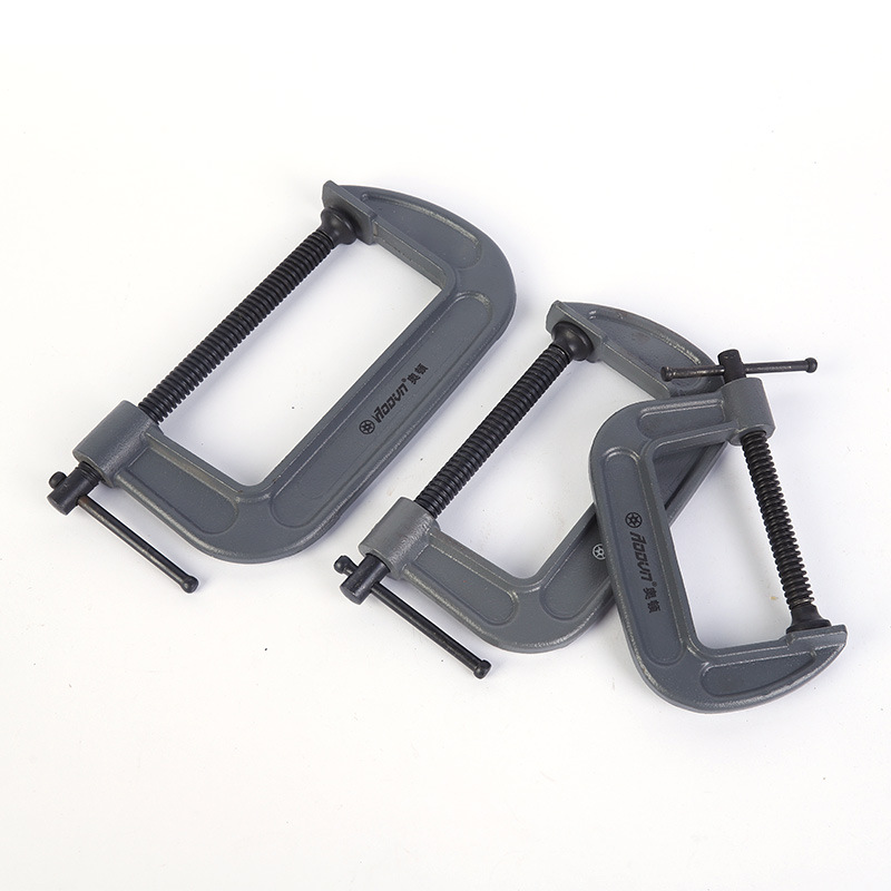 Clip en forma de G de acero con alto contenido de carbono puntual del fabricante, abrazadera tipo G de acero fundido fijo reforzado, abrazadera de compresión tipo C, herramienta de sujeción para carpintería