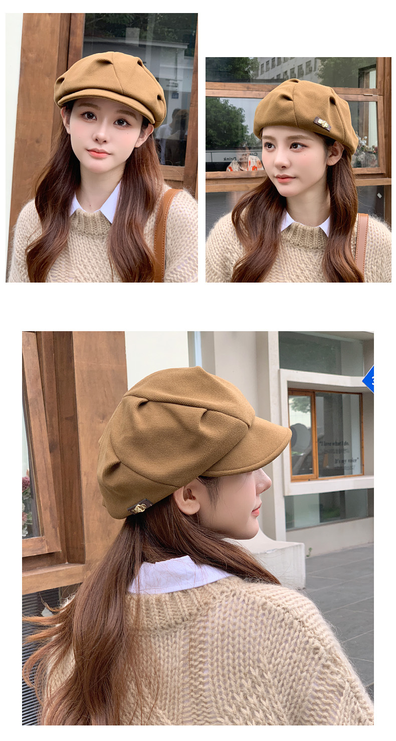 Women's Elegant Basic Solid Color Wide Eaves Beret Hat display picture 7