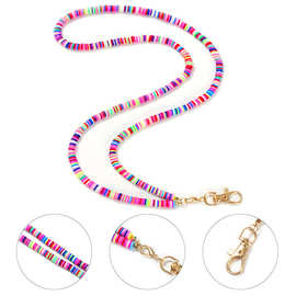 时尚软陶lanyard necklace手机钥匙工作牌易拉扣系索精致项链跨境