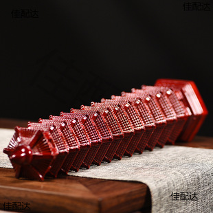 Wenchang Pagoda 13-storey wooden red solid wood 13-storey pagoda crafts green peach wood pure wooden living room decoration