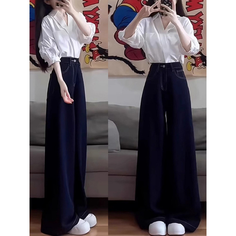 开春穿搭一整套2025超火减龄上班通勤韩系夏日高级感休闲衬衫套装