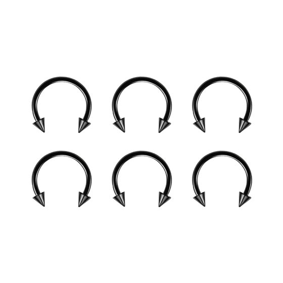Europe and the United States cross-border e-commerce explosions C rod pointed cone nose ring lip stud earrings vacuum plating horseshoe ring puncture wholesale