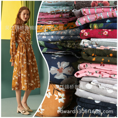 Cotton printing corduroy Cartoon camouflage printing 21 strip 14W16 Pit 11w Mother and Child Velvet 28 Imitation flat velvet fabric 35