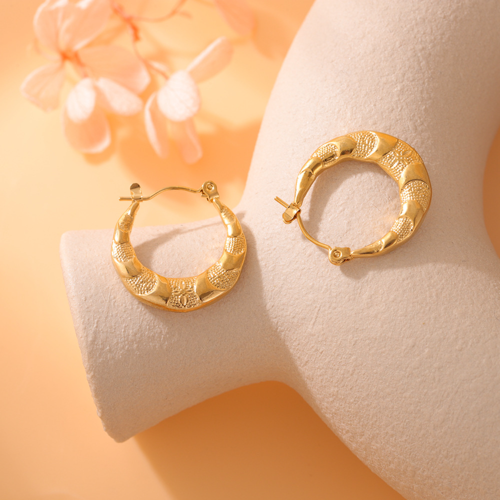 Pendientes de acero inoxidable estilo europeo, minimalista y ligero