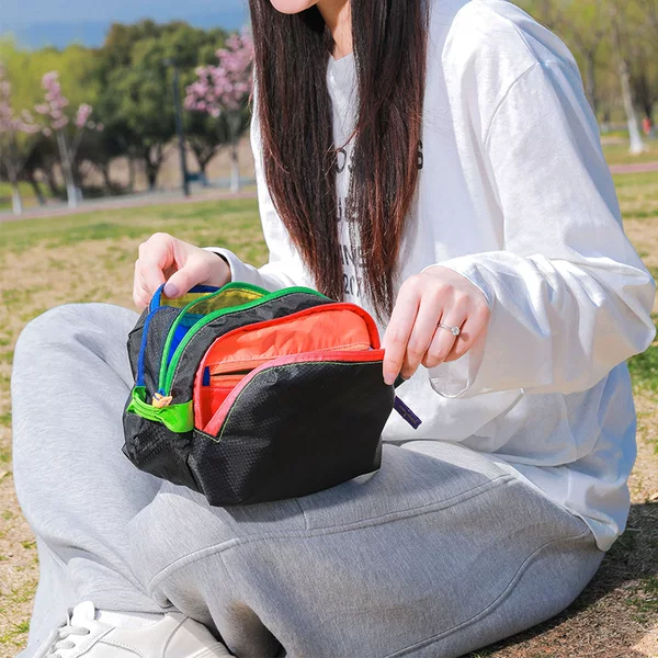 Alpaca Dopamine Storage Bag Embroidered Crossbody Bag Toiletry Bag Large Capacity Color-Blocking Embroidered Bag Single-Shoulder Makeup Bag