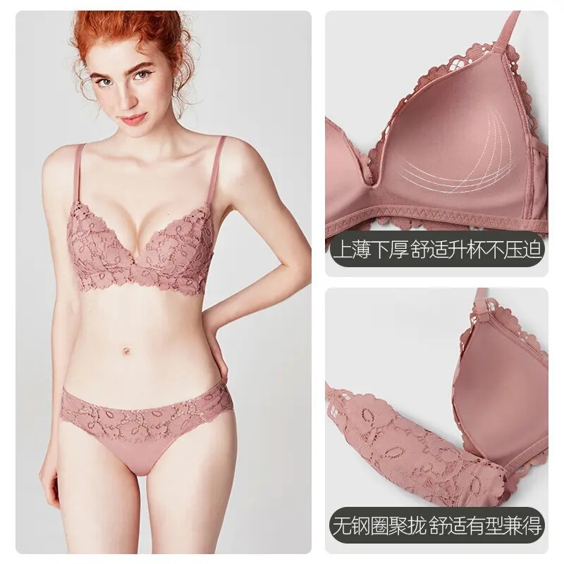 Curious Miss's Shop Offers Wireless Bras for Small Busts, Autumn French Lace Bra, Black Single Piece, Others