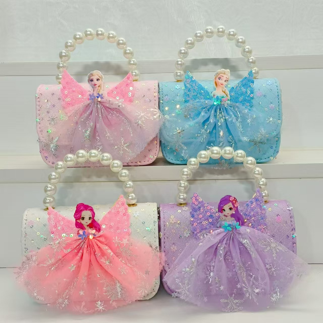 Bolso portátil de la princesa de perlas, bolso cuadrado, accesorios, bolso de cadena, bolso de Año Nuevo, bolso de Año Nuevo, regalo del Día de los Niños, 1 de junio