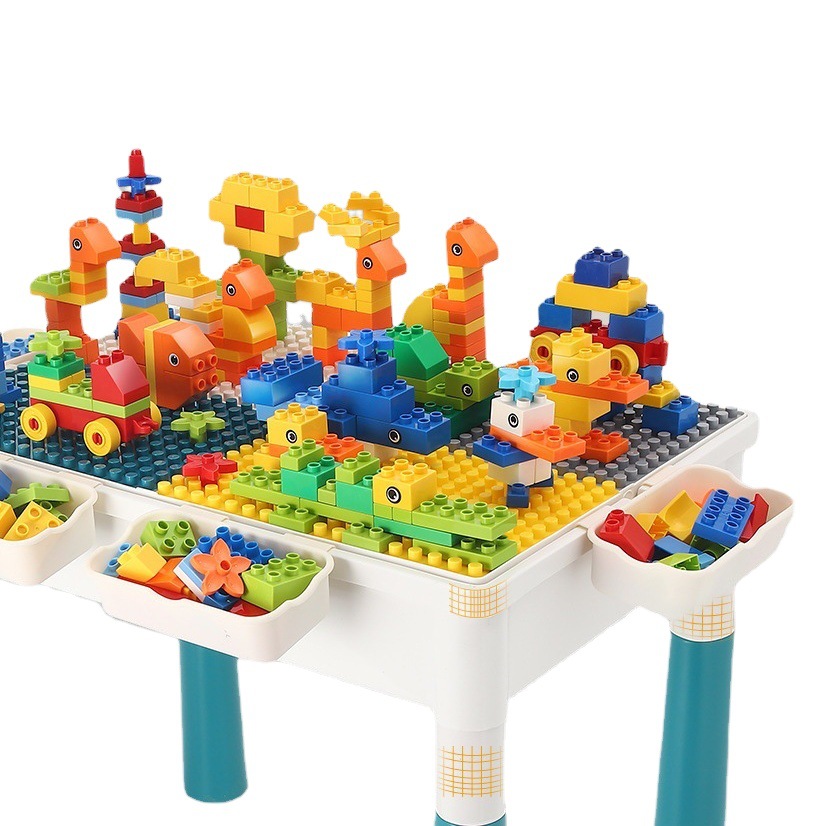 Mesa de bloques de construcción para niños multifunción grande compatible con Lego granular ensamblado juguetes educativos para niños y niñas al por mayor transfronterizo