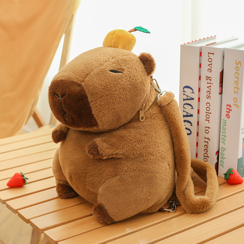 Comercio exterior nueva mochila de felpa Kapibala al por mayor muñeca de carpincho para niños