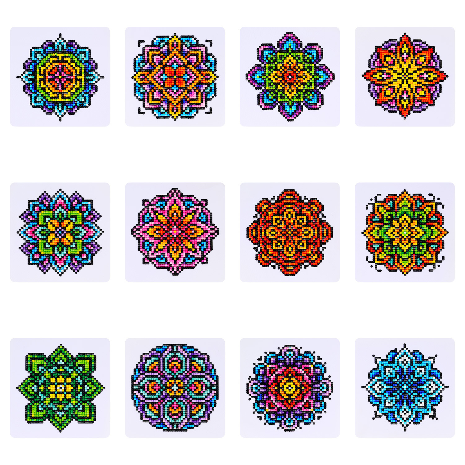 Nuevo mini decoración doméstica de diamante colorido sin marco DIY pegatinas de ladrillo de diamante redondo pegatinas de pintura