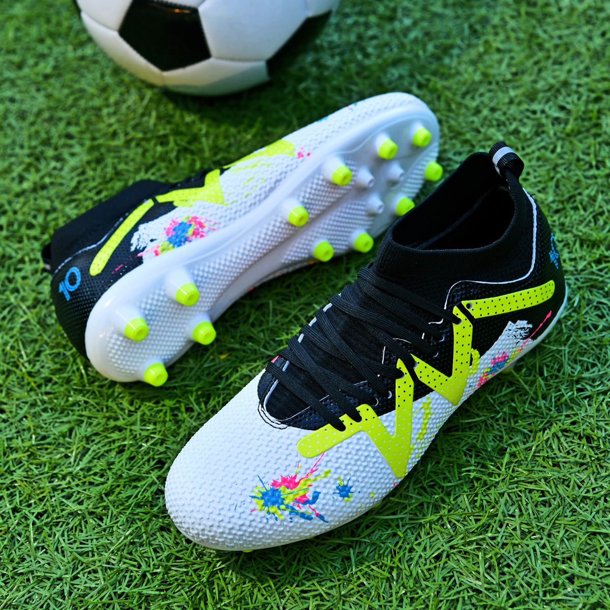 ShoeGlobe Scarpe da calcio transfrontaliere AG lunghe TF con punte rotte alte per uomo e donna, vendita diretta all'ingrosso_voghion.com