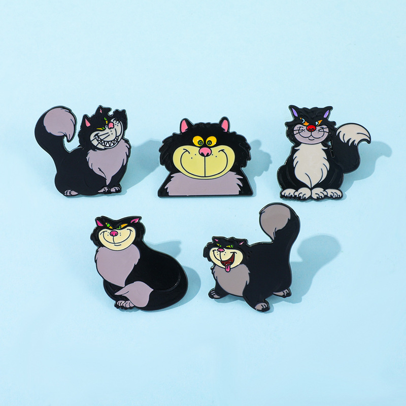 Cute Cartoon Creative Funny Black Cat Lucifer Metal Badge Cinderella Movie Character Alloy Brooch Accessories Cute Cartoon Creative Funny Black Cat Lucifer Metal Badge Cinderella Movie Character Alloy Brooch Accessories