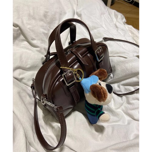 Glamorous Niche Women's 2024 New Korean Style Autumn/Winter Retro Black Handbag Shoulder Bag Crossbody Bag