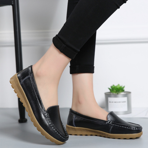 Women's Spring New Comfortable Soft Sole Breathable Anti-Slip Versatile Tired-Free Fashion Slope Heel Work Shoes