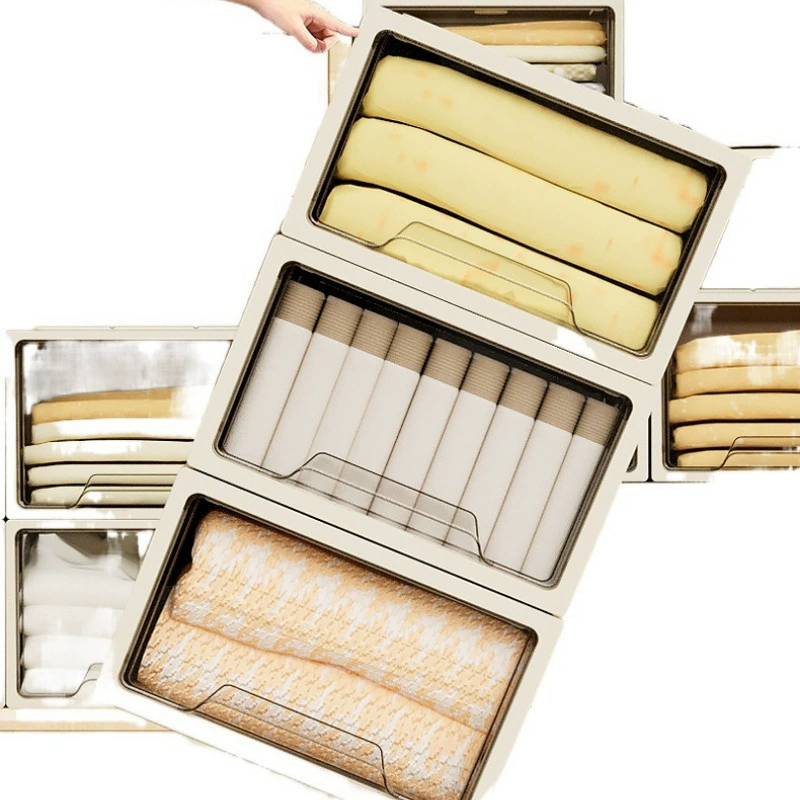 Plastic storage box, transparent underwear, storage system