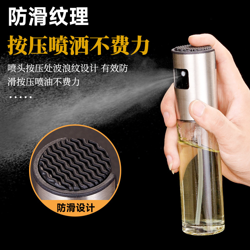 Botella de spray de vidrio cocina hogar aire freidora atomización de alta presión comestible aceite de oliva spray kettle spray