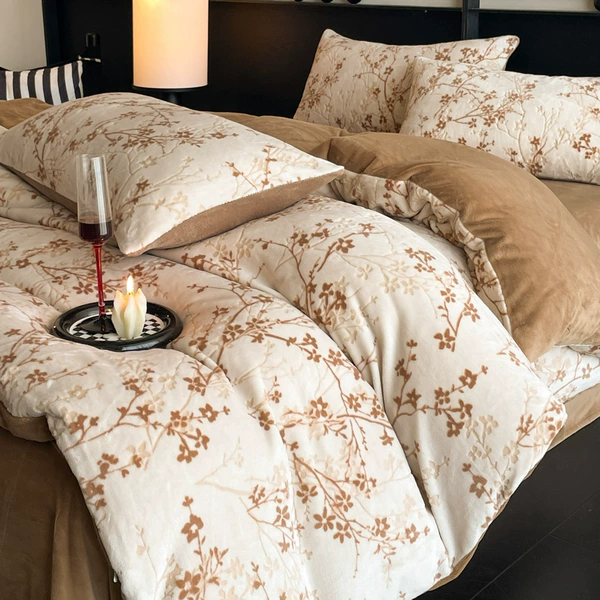 Camellia - Coffee [warm and thickened/containing conductive thread-anti-static]