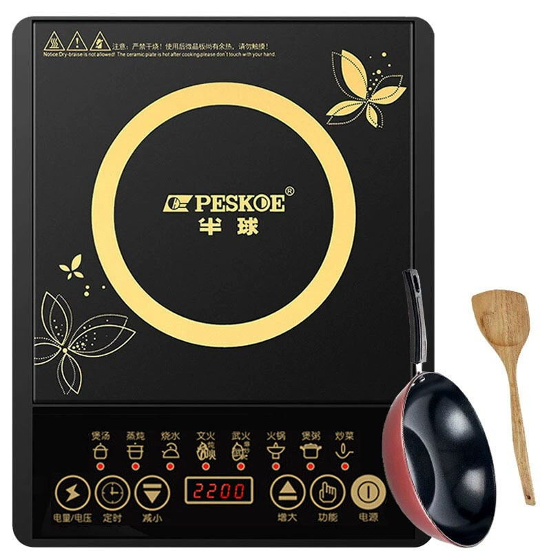 Сковороды-индукционные PESKOE 2200W, сенсорный управляемый экран, многофункциональная электрическая плита