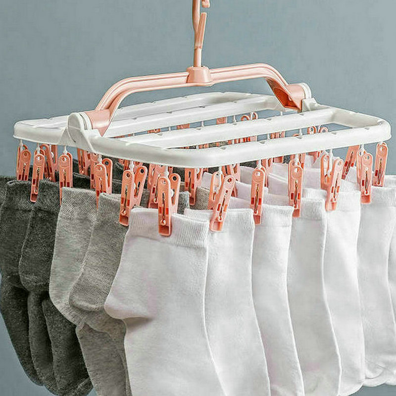 Balcón interior multiclip percha de ropa para calcetines para bebés percha de ropa interior percha de ropa doméstica multifuncional