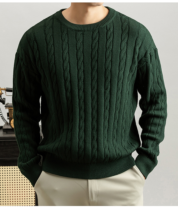 Cable Knit Crew-Neck Sweater
