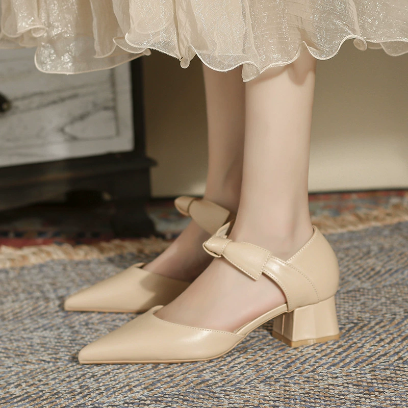 High sandals, summer fashionable footwear pointy toe, Korean style
