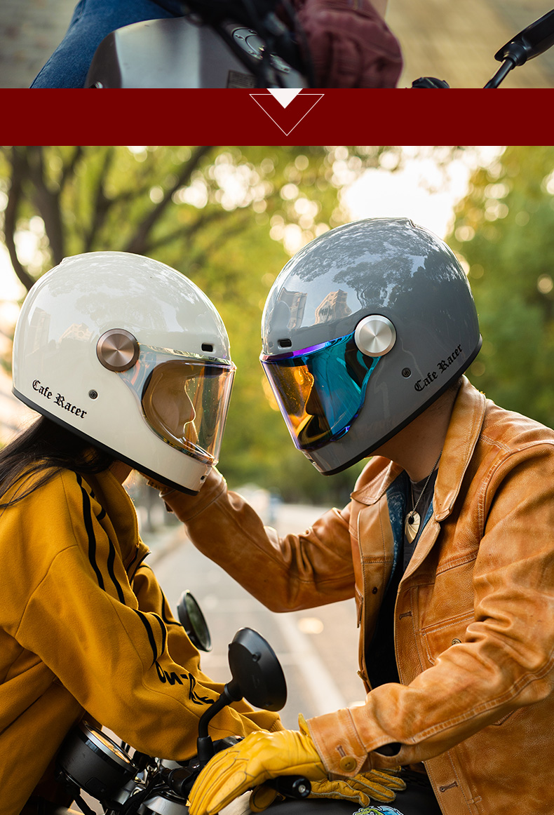 Retro Full Motorcycle Helmet 3C