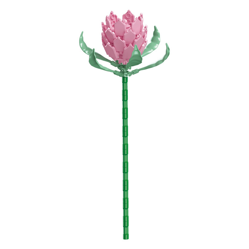 钻马积木花永生花束抱抱桶仿真花小颗粒积木DIY玩具七夕女生礼物|undefined