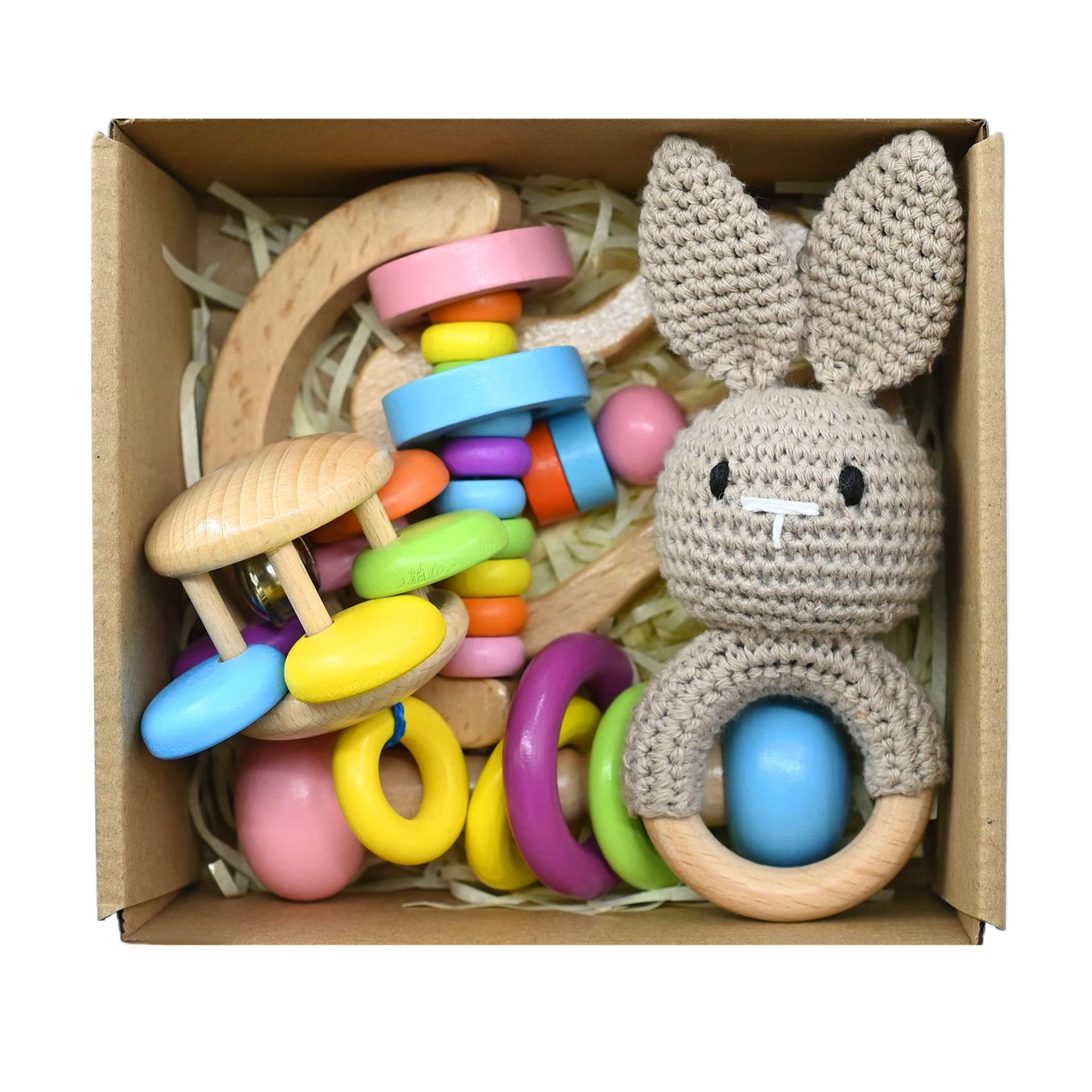 밝은 회색 토끼 선물 상자