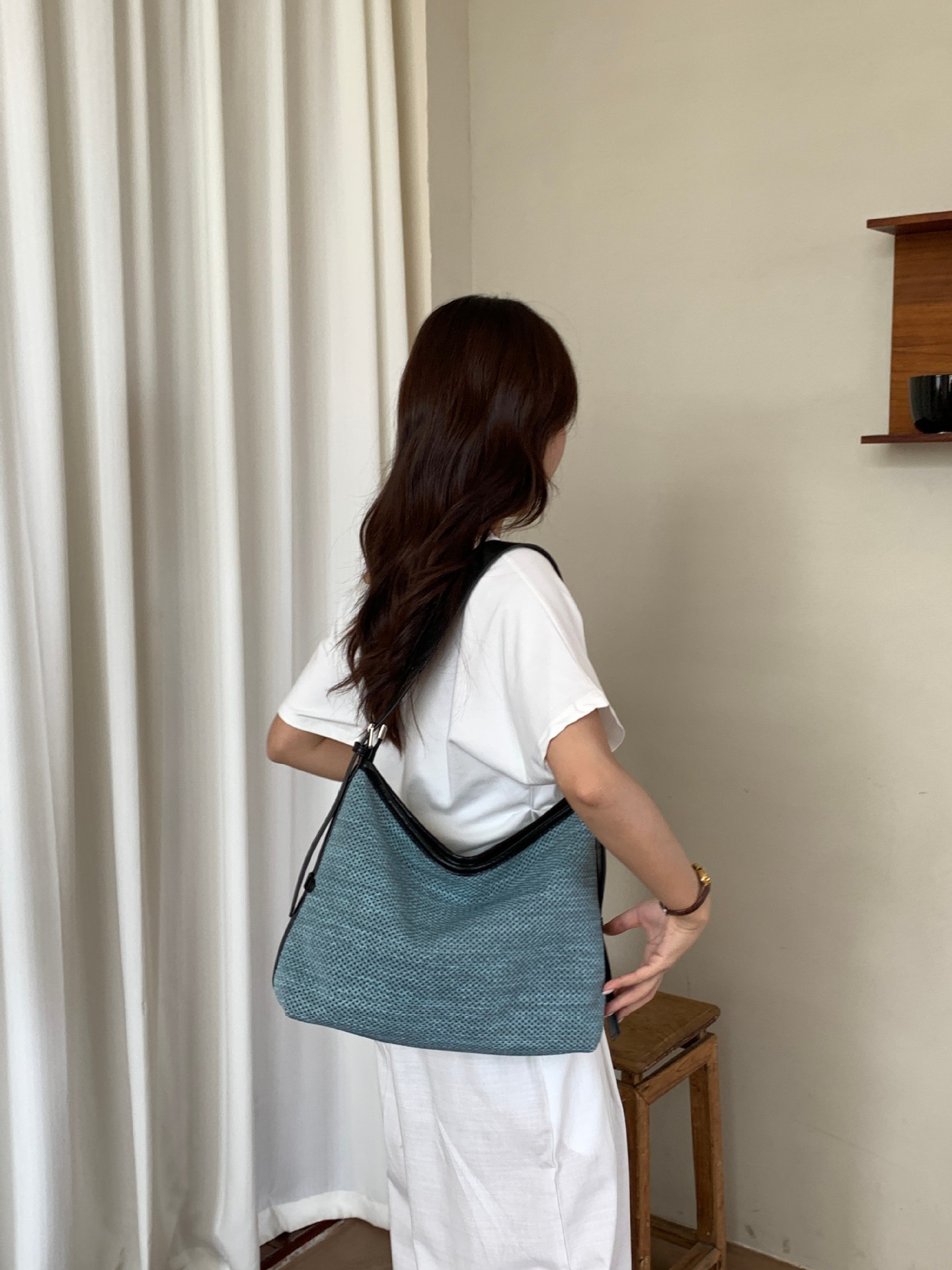 Woven Slouchy Large Zip Crossbody Bag 17