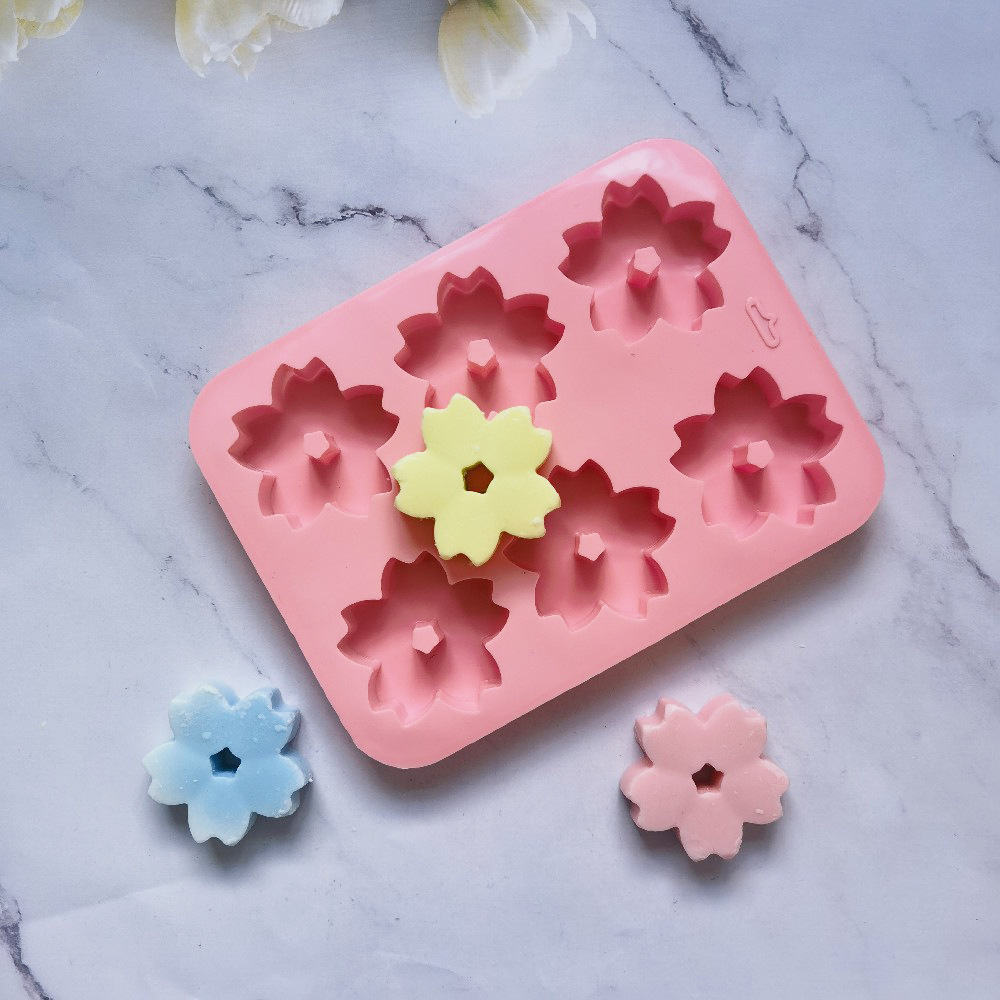 6 flores de cerezo 15 molde de silicona pastel helado pudín molde de postre jabón utensilios