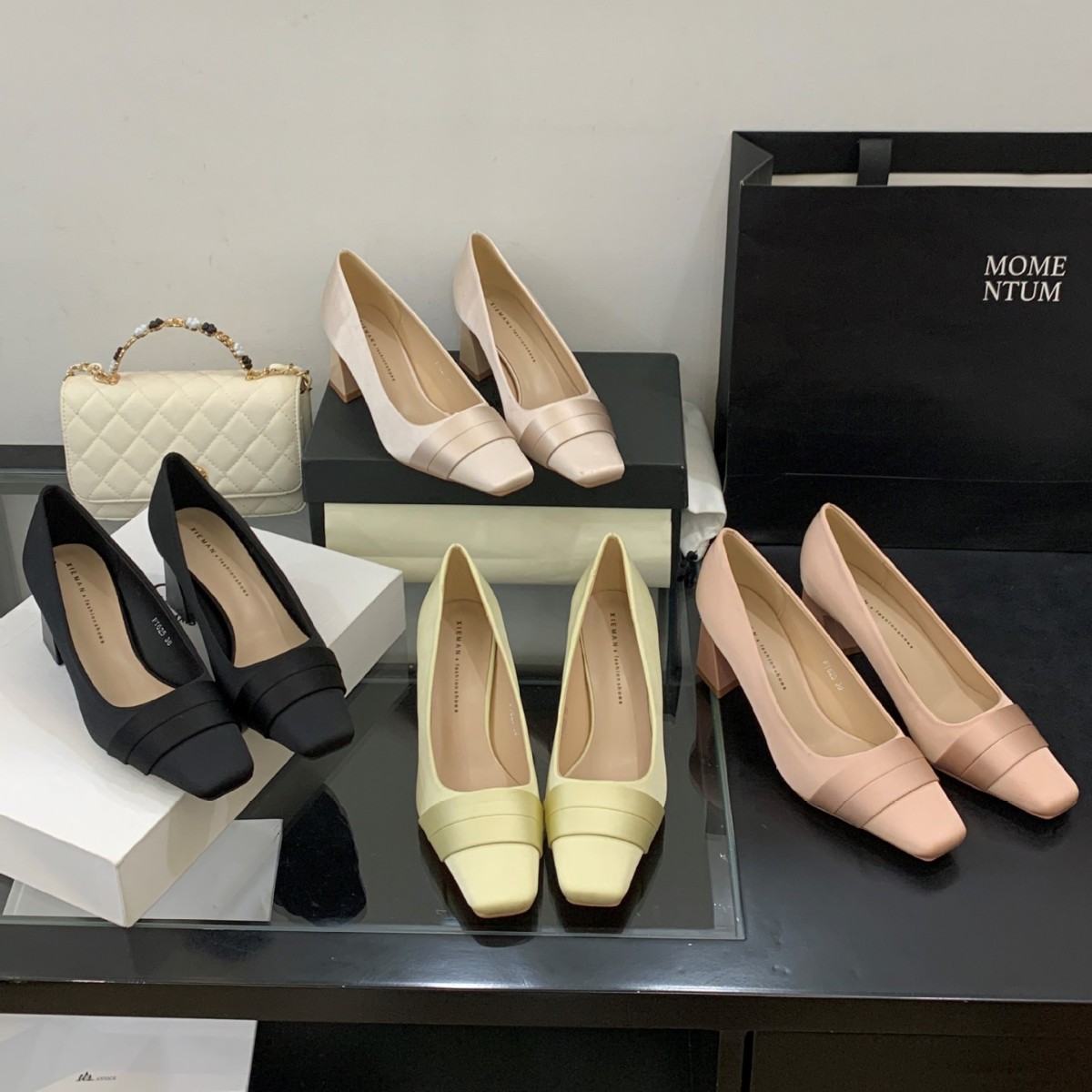 Exclusive high heels, summer sandals, closed toe, open heel, Collection Year 2025, suitable with a skirt