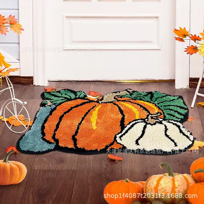 Avtomobil döşəmə paspasları: Water Absorbent Non-Slip Foot Mat - pumpkin-6-4060cm-soft-plush-feel