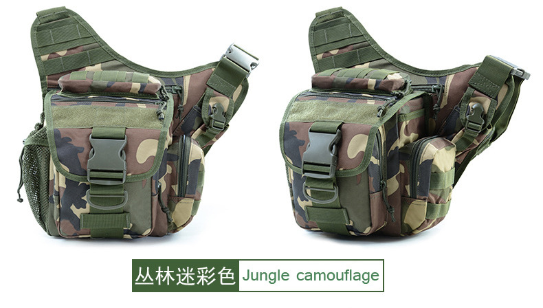 Bolso de camuflaje estilo militar para cámara fotográfica, bandolera de un solo hombro, impermeable, para ciclismo, senderismo, táctico, para actividades al aire libre.