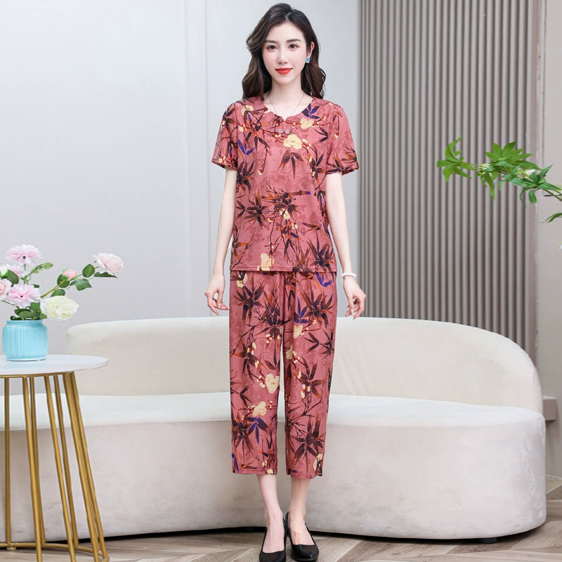 Средний и пожилой модный летний набор с короткими рукавами