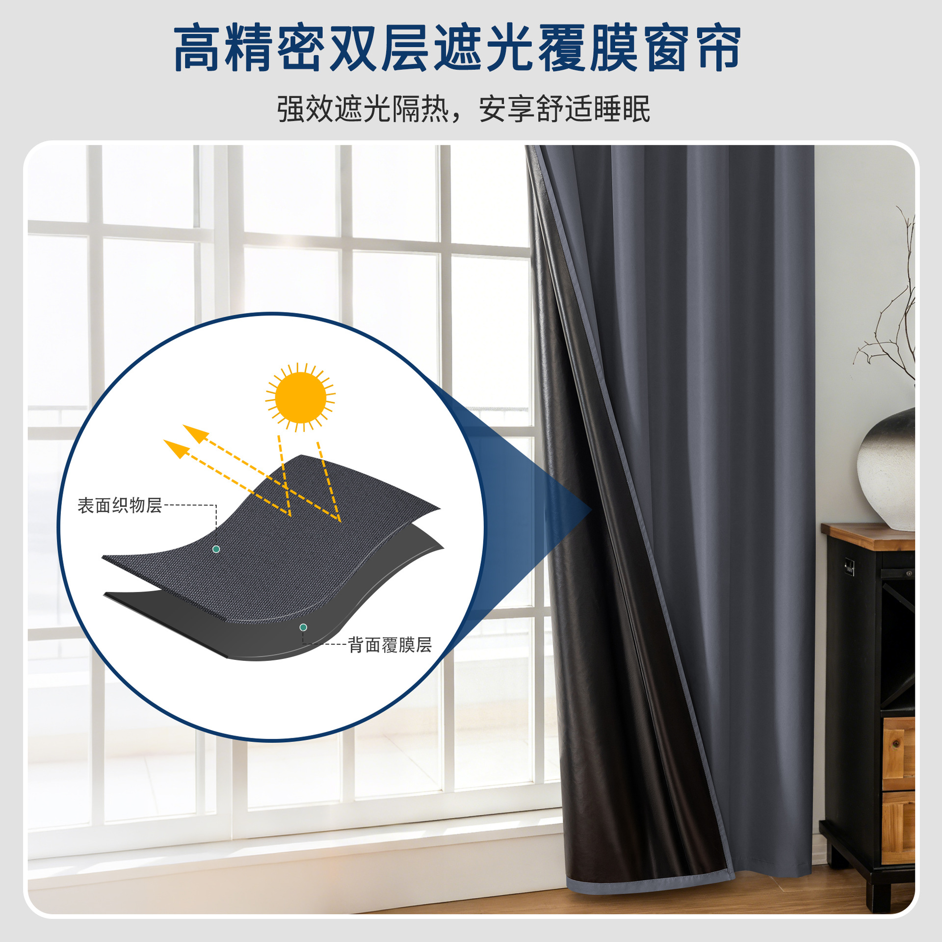 Amazon transfronterizo se vende bien chunya Textile Film Curtain cortina de comercio exterior de color sólido sombra completa cortina impermeable y térmica image 4