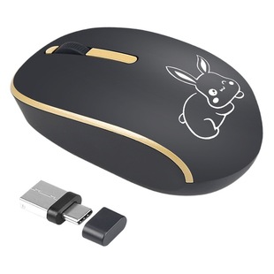 Factory cross border Type c USB dual interface mute 2.4g wireless mouse mobile phone tablet laptop