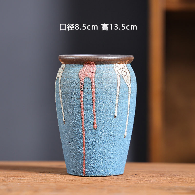 10 burbujas esmalte maceta cerámica doméstica balcón de cerámica negra cerámica gruesa pequeña maceta especial al por mayor