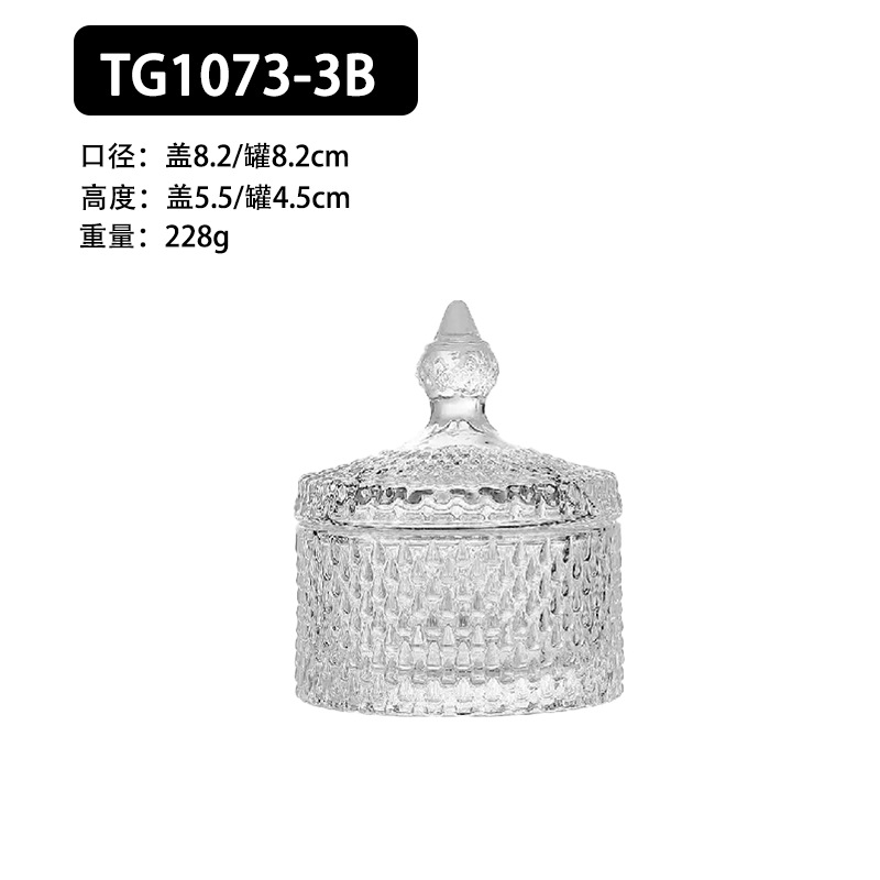 Latas de caramelos de vidrio con patrón de gota de agua de lujo ligero con tapa para bodas domésticas y regalos de acompañamiento de azúcar contenedores rituales de Mesa image 8