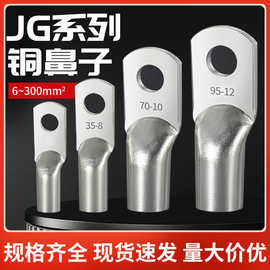 国标加厚JG铜鼻子10平方/16/25/35/50-8-10-12船用铜线耳接线端子