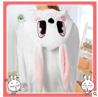 Spring and Autumn Factory Wholesale Flannel Rabbit Pajamas for Men and Women, Cartoon Onesie Home Clothes for Children, Parent-Child Couple Style